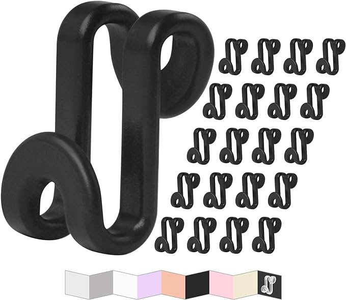 Frezon Clothes Hanger Connector Hooks, Mini Cascading Hanger Hooks for Velvet Huggable Hangers, Heavy Duty Space Saving for Closet 60 Pcs Black